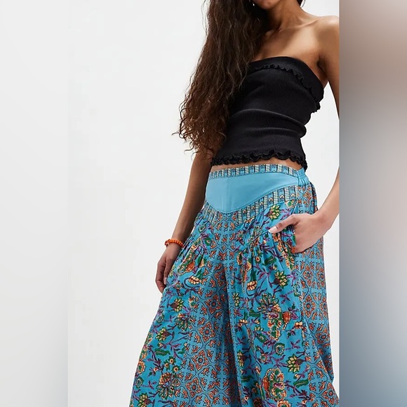 NWOT Free People Laurel Canyon Pants Bohemian Boho Festival Wide Leg Medium - Picture 2 of 11